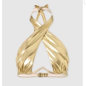 Hot Girl Summer by Megan Thee Stallion Women's Dipped in Gold Bikini Top